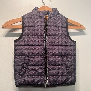Timberland Puffer Sleeveless Vest 18 Months Black & Gray Geometric Full Zip